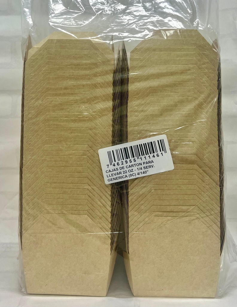 CAJAS DE CARTON PARA LLEVAR 22 OZ 4/140