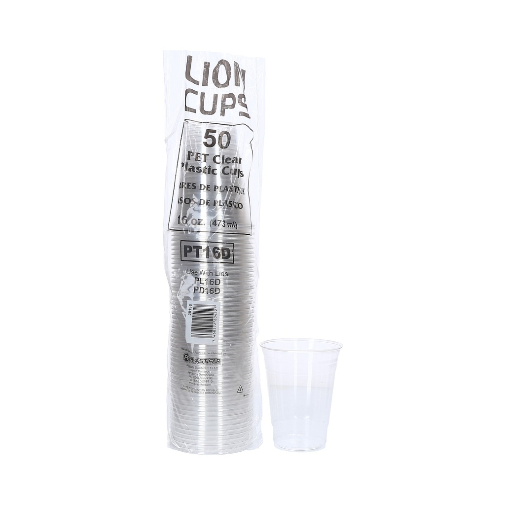 VASO PET 16 OZ LION (PT16D) 20/50
