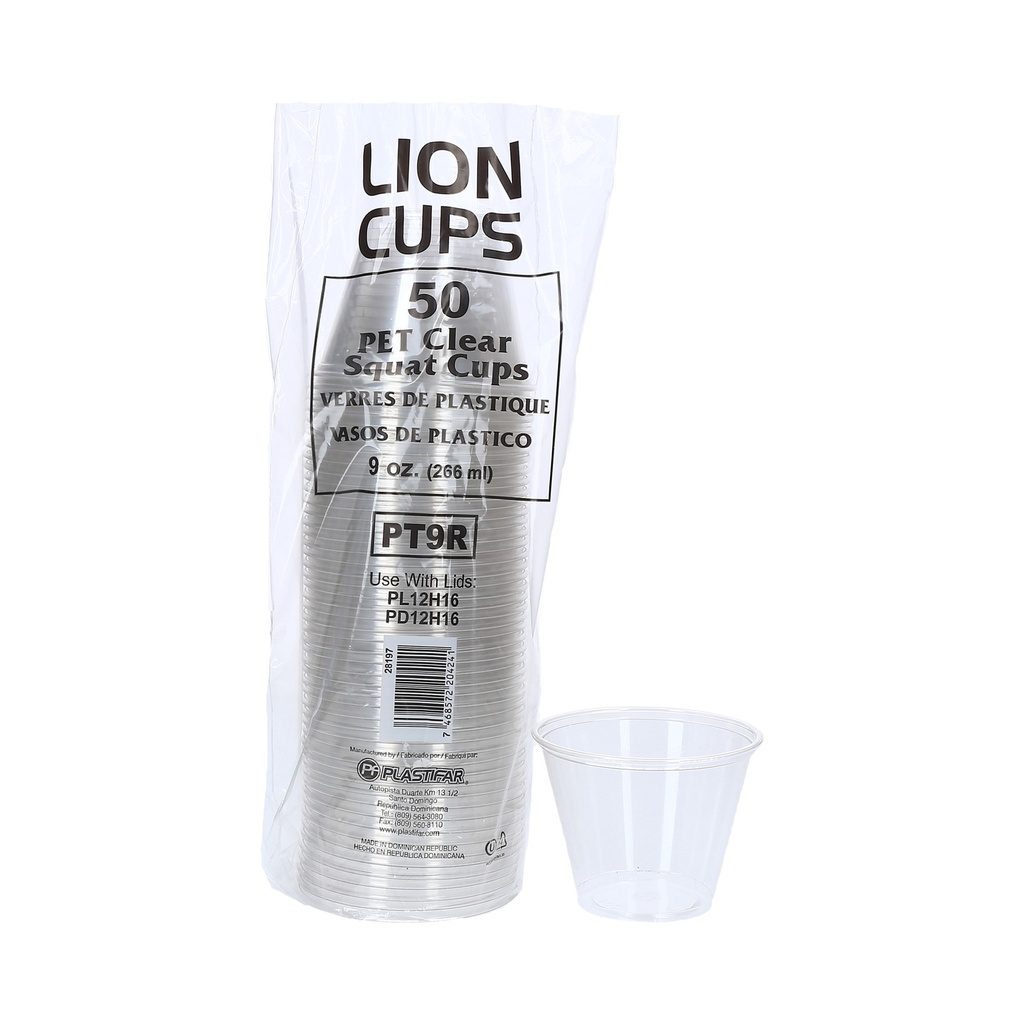VASO PET 9 OZ LION (PT9R) 20/50