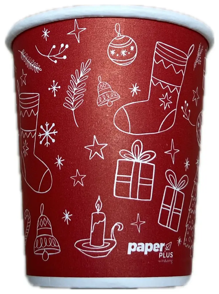 VASO 7 OZ PAPER PLUS TEMPORADA  24/50 - CAJA DE 1,200 UNIDADES