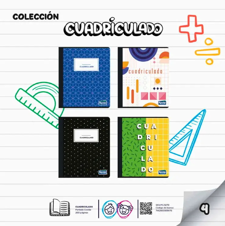 CUAD APOLO CUADRIC 200P - DOCENA