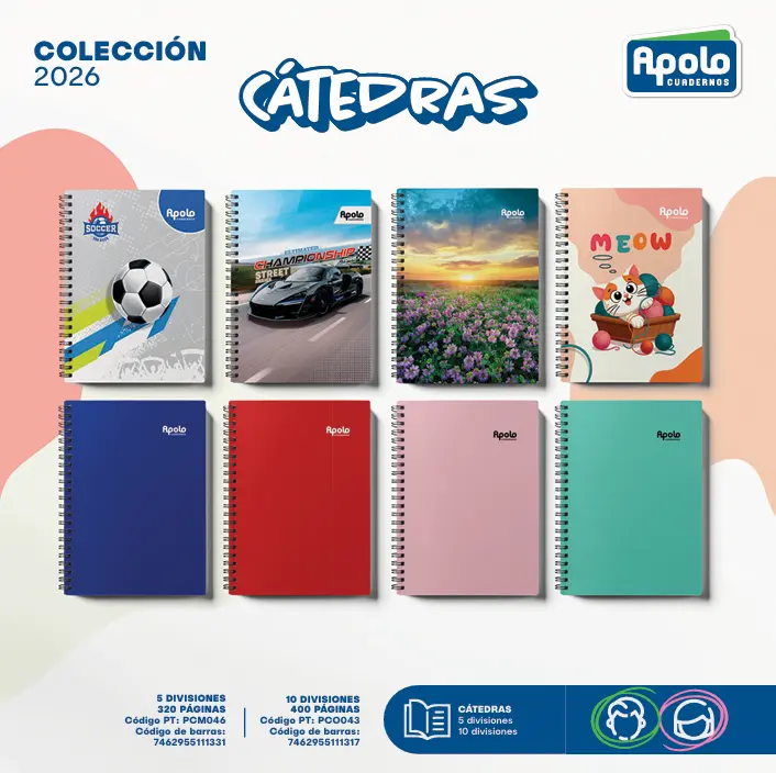 CATEDRA APOLO 10 DIV ESPIRAL 400P - CAJA 16