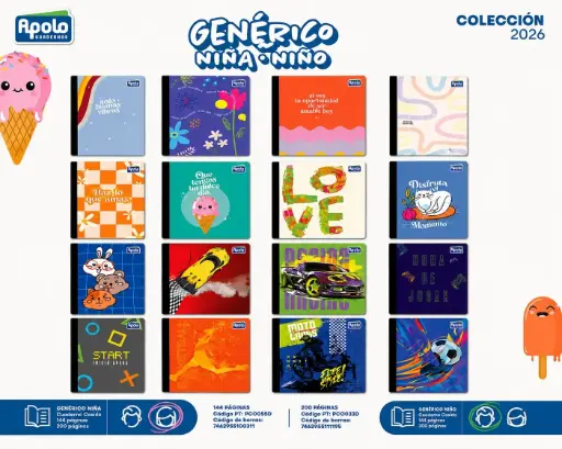 [PCJ033D-DOCENA] CUADERNO APOLO COS 200P PL-2 DIVISIONES - Docena