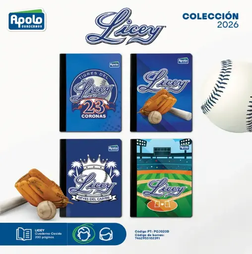 [PCJ020D-DOCENA] ECUAD PELOTA LICEY COS 200P LIC Ud - Docena