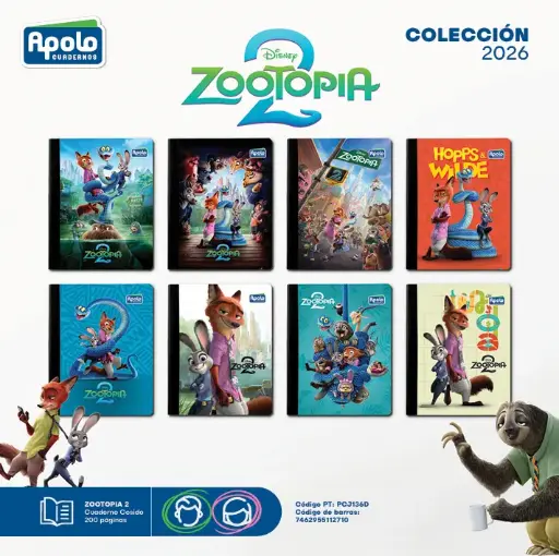 [PCJ136D-DC] ECUAD ZOOTOPIA 2 COS 200P - DOCENA